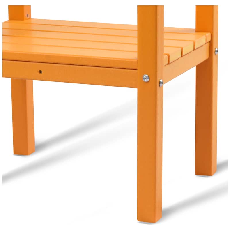 Polytrends Laguna Hdpe All Weather Outdoor Patio Two Shelf Square Table