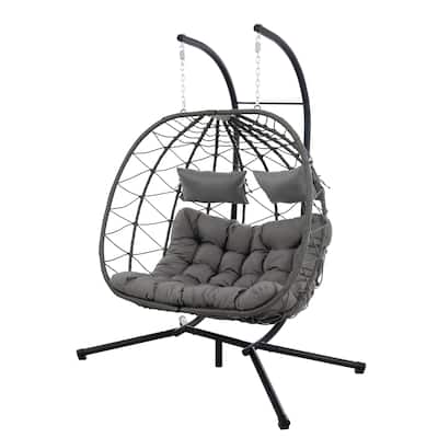 Steel Frame 2-Person Egg Chair with Stand