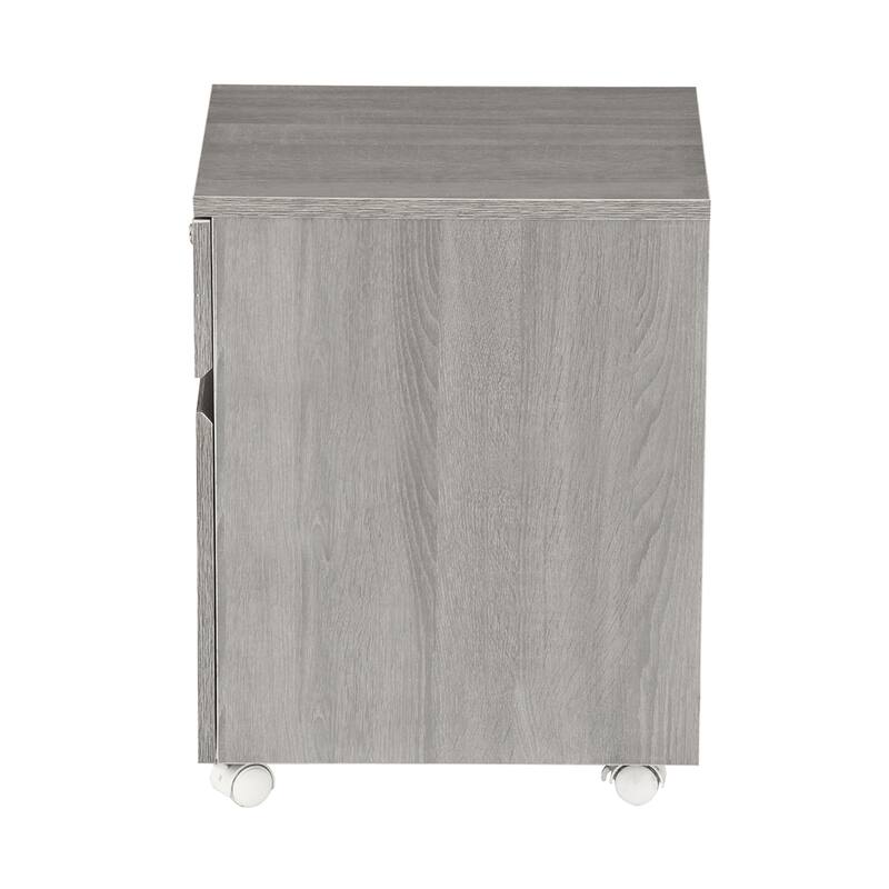 Techni Mobili Rolling Two Drawer Vertical Filing Cabinet with Lock and Storage