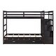 preview thumbnail 10 of 13, Twin Over Twin Bunk Bed with Trundle & Storage Staircase, Space-Saving Design with Easy Access & Organization, Espresso
