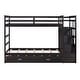 preview thumbnail 9 of 50, Twin Over Twin Wood Bunk Bed with Trundle and Staircase