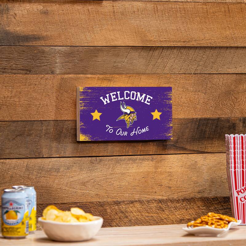 Minnesota Vikings Wooden Door Decor Wall Sign - Multi-Color
