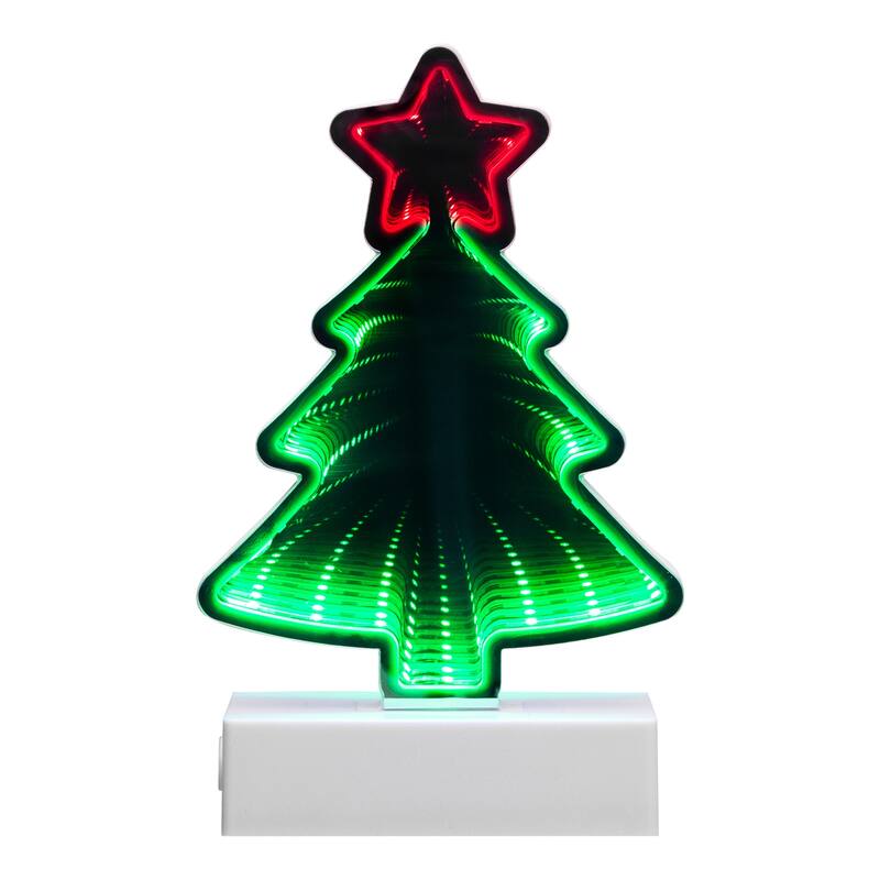 LED 3D Christmas Tree Infinity Mirror - 8"