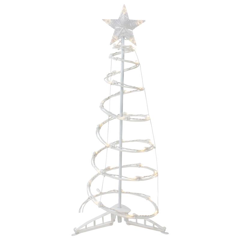 3ft LED Lighted Spiral Cone Tree Outdoor Christmas Decoration - 36" - White
