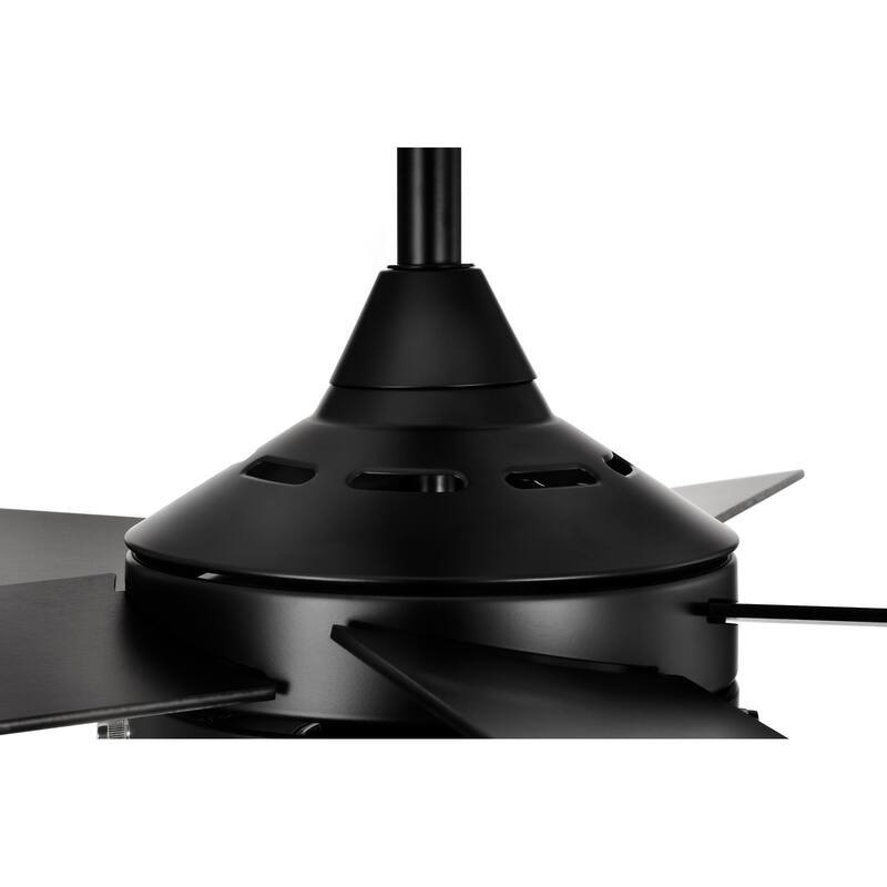 Matte Black/Brushed Nickel 52 in. Integrated LED Indoor 5-Blade Ceiling Fan with Pull Chain