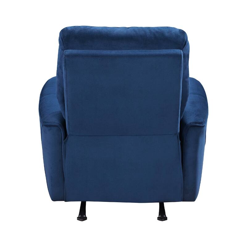 Erten Power Rocker Reclining Chair, Navy Blue Velvet, Solid Wood