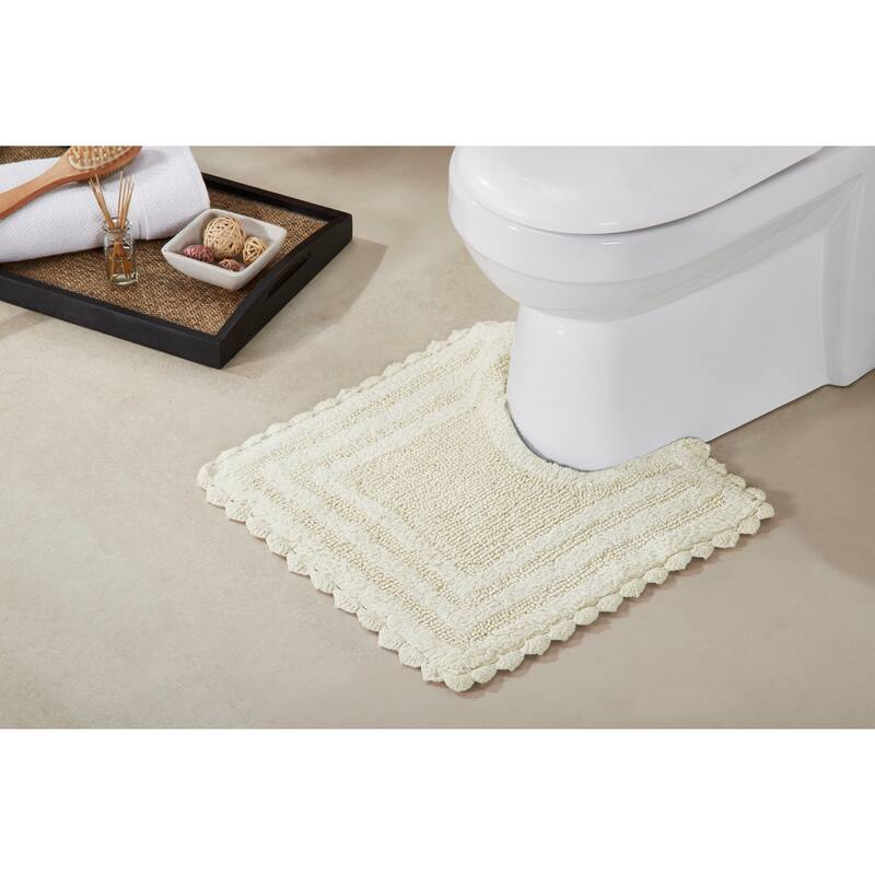 Better Trends Bath Rugs Set 100% Cotton Soft & Water Absorbent Tufted Bathroom Rug for Shower, Sink Bath Mats Lilly Crochet