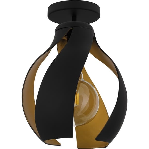 slide 2 of 5, Matte Black One Light Semi Flush Mount from the Quoizel Semi-Flush Mount Collection Matte Black