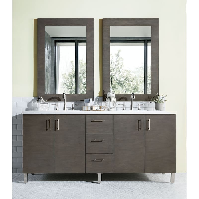 James Martin Vanities Metropolitan 72" Double Vanity, Silver Oak