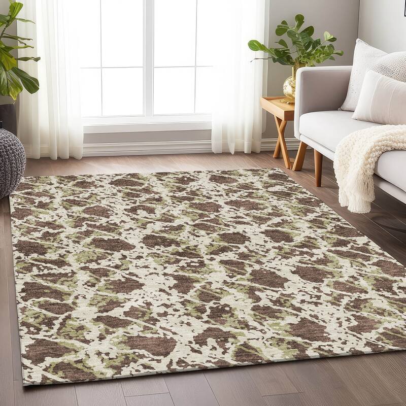 Premium Washable Super Soft Abstract Fusion Mayfield Rug - Brown - 5' x 7'6"