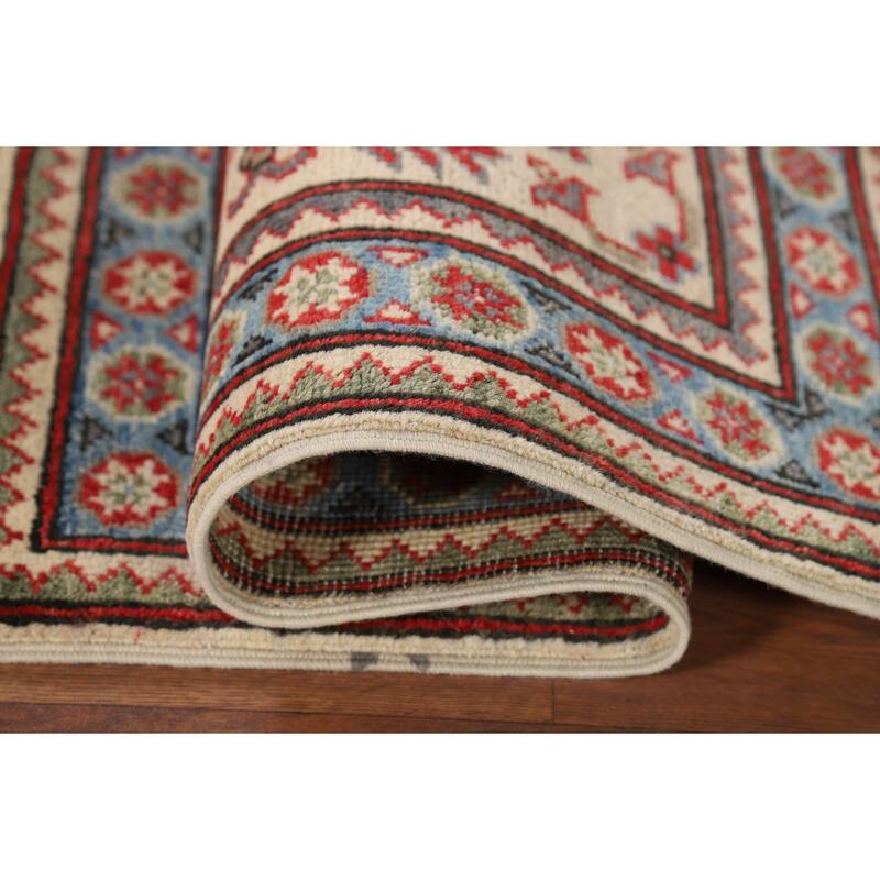 Geometric Kazak Accent Rug Handmade Oriental Wool Carpet - 2'1" x 3'0"