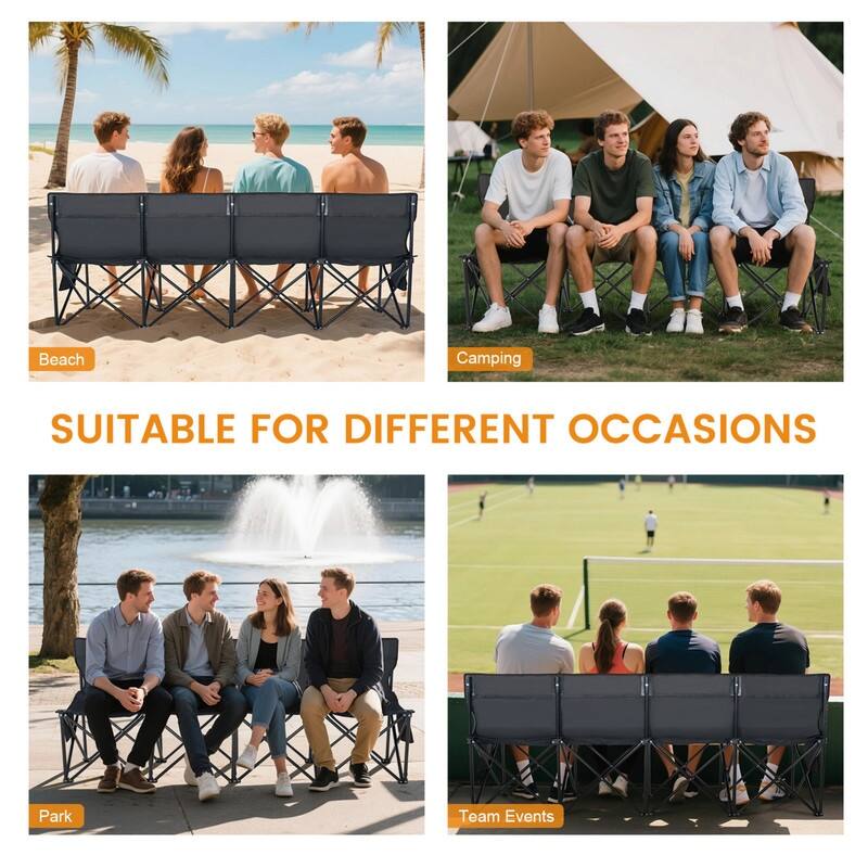 Portable Folding Soccer Benches for Team, 4/6/9 Seats with Carry Bag