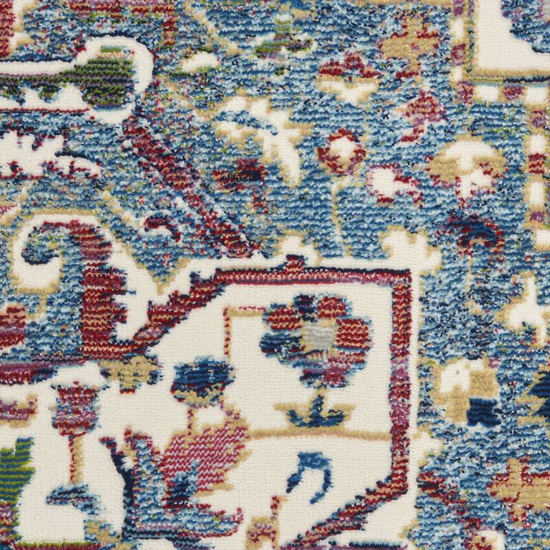 Hosu Power Loomed Distressed Floral Non Skid Area Rug By HomeRoots - 118' X '94' X '0.5