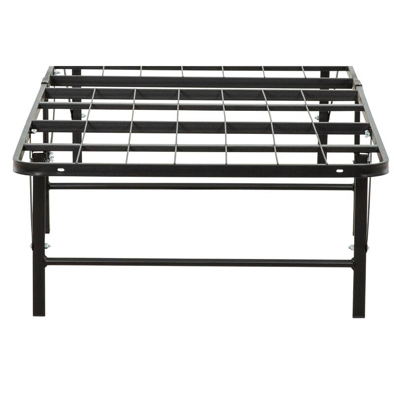Twin-XL Metal Platform Bed Frame with Under-Bed Storage, Black
