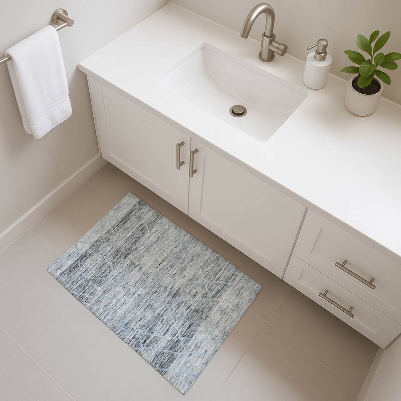 Premium Washable Super Soft Modern Global Mayfield Rug - Blue - 1'8" x 2'6"