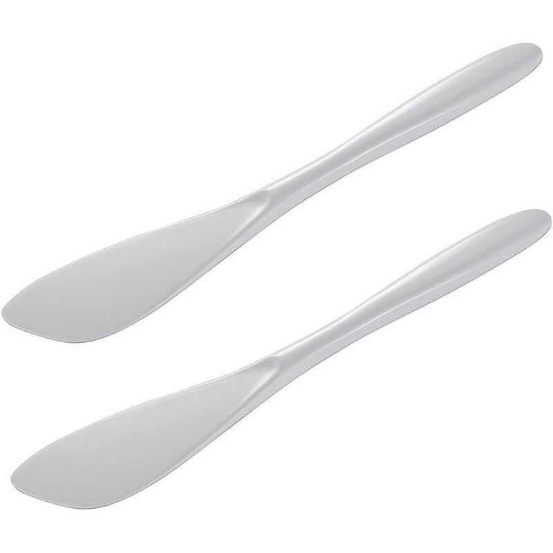 Hutzler 7.75 Inch Melamine Mini Spreader, Great for Spreading Condiments, Frosting Cakes or Cupcakes, Set of 2, White - White