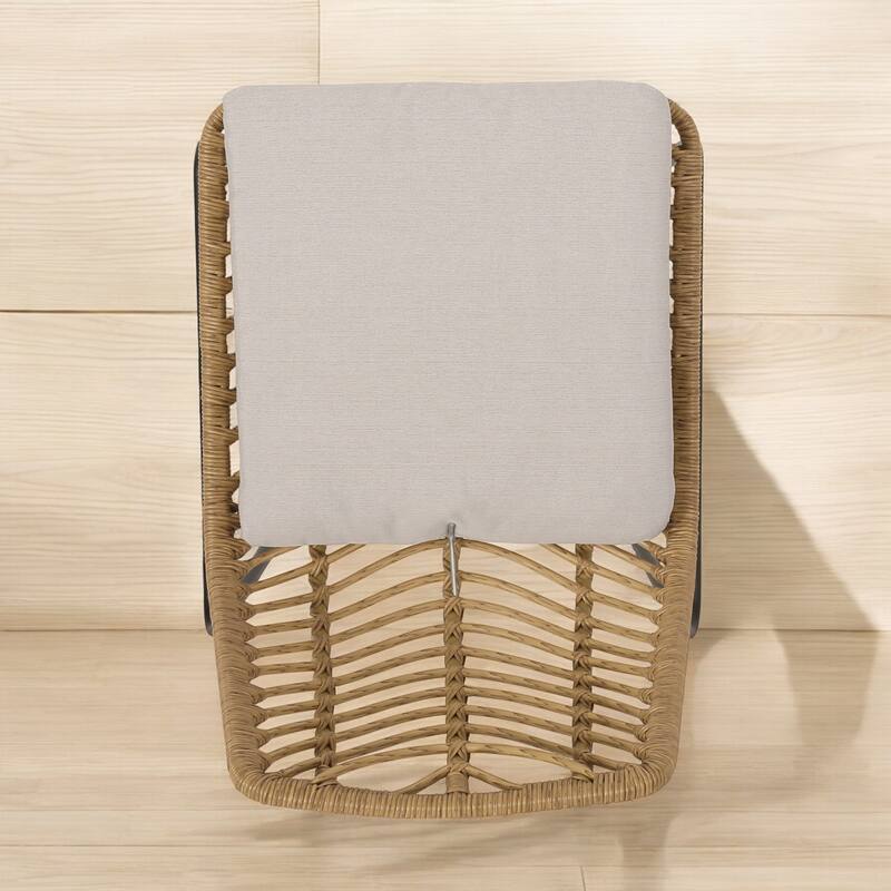 2-Piece Outdoor Dining Chair Set with Water-Resistant Cushions, Gray Rattan & Iron Frame