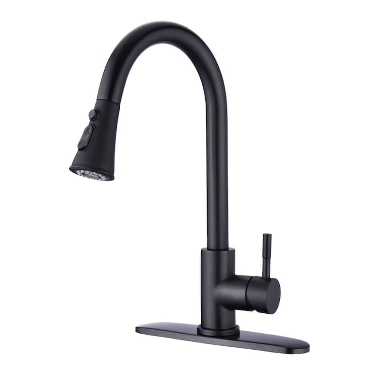 DORNBERG SUS 304 Stainless Steel Kitchen Faucet with Pull Down Sprayer - Matte Black