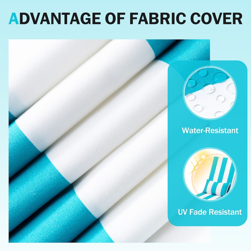 Outdoor Patio Chaise Lounge Chair Cushions with Pillow and Pockets