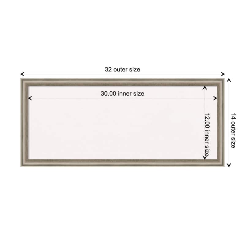 Salon Scoop Copper Wood Framed White Corkboard Bulletin Board - Salon Scoop Pewter - Board Size 30x12