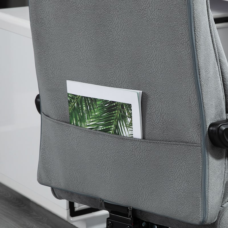 Vinsetto High-Back Executive Office Chair with Footrest, Microfiber Computer Chair with Reclining and Armrest, Ergonomic Chair