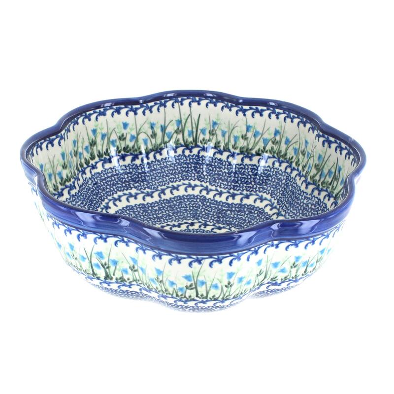 Blue Rose Polish Pottery 70 Vena Large Scallop Bowl