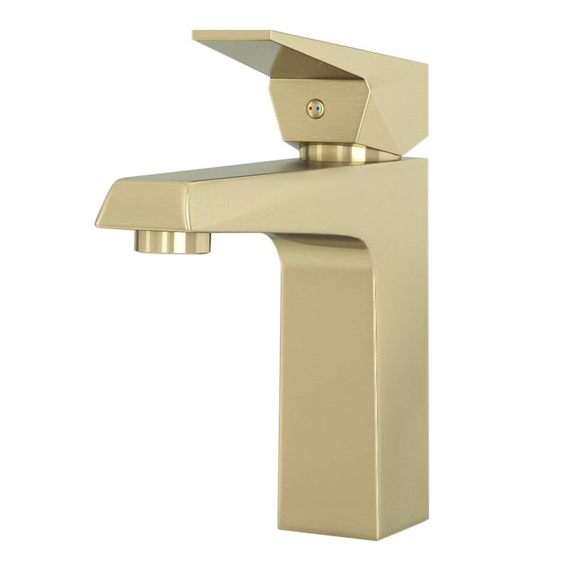 Modern Brushed Gold One Hole Bathroom Sink Faucet with Single Handle