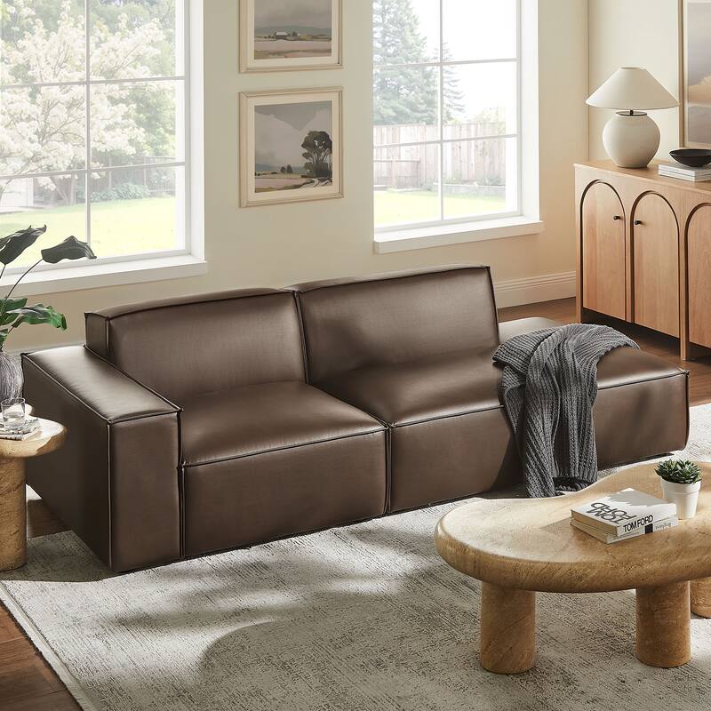 Restore 2-Piece Vegan Leather Modular Loveseat - Espresso