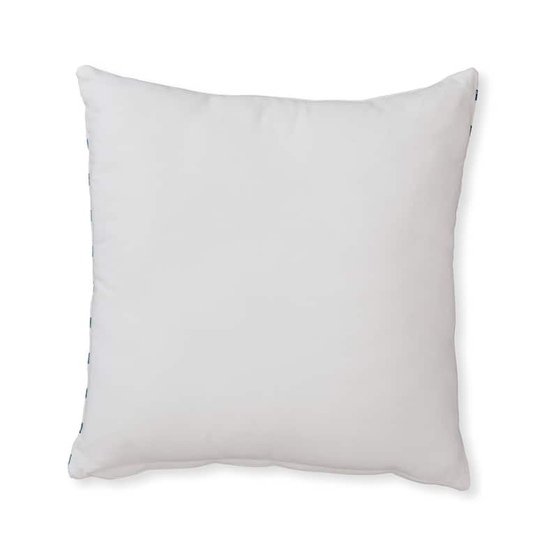 Mony Square Accent Throw Pillow, 20 Inch, Teal Dots over White Cotton