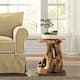 Greenage Cedar Roots Natural Flower Stand Reclaimed Woods End Table - Reclaimed Wood