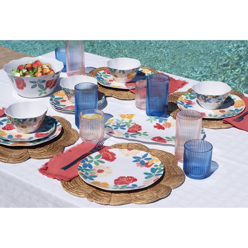 Abode Homewares Audrey Melamine Floral Dinner Plate - 10.5" - Set of 6