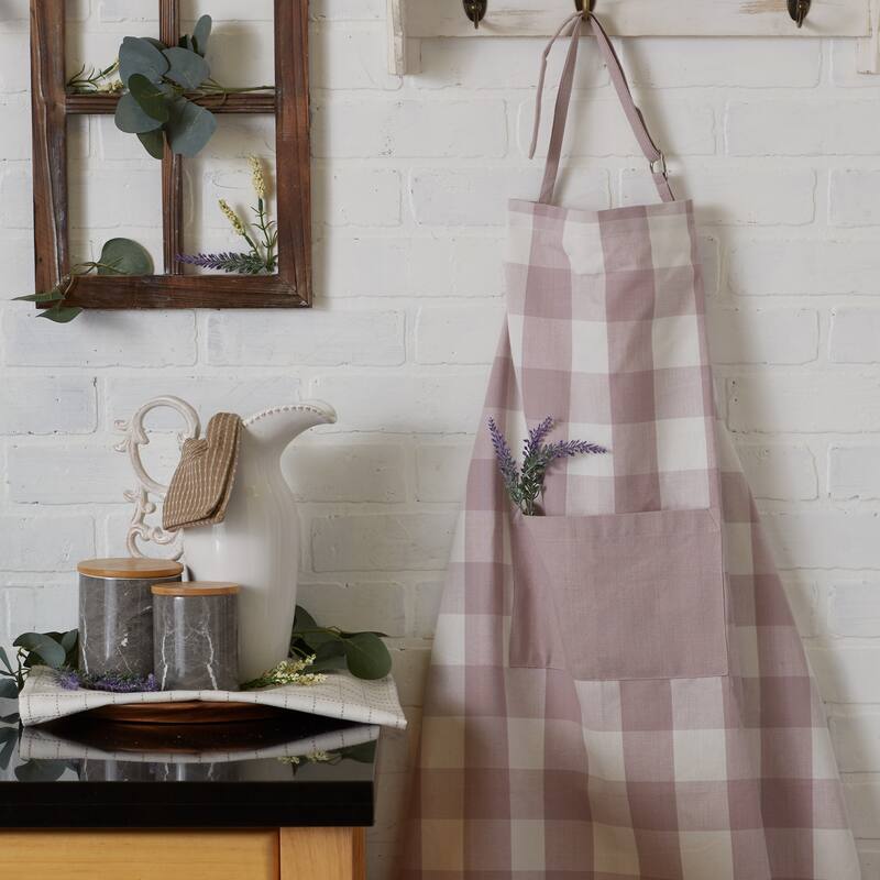 DII Antique Green Buffalo Check Chef Apron