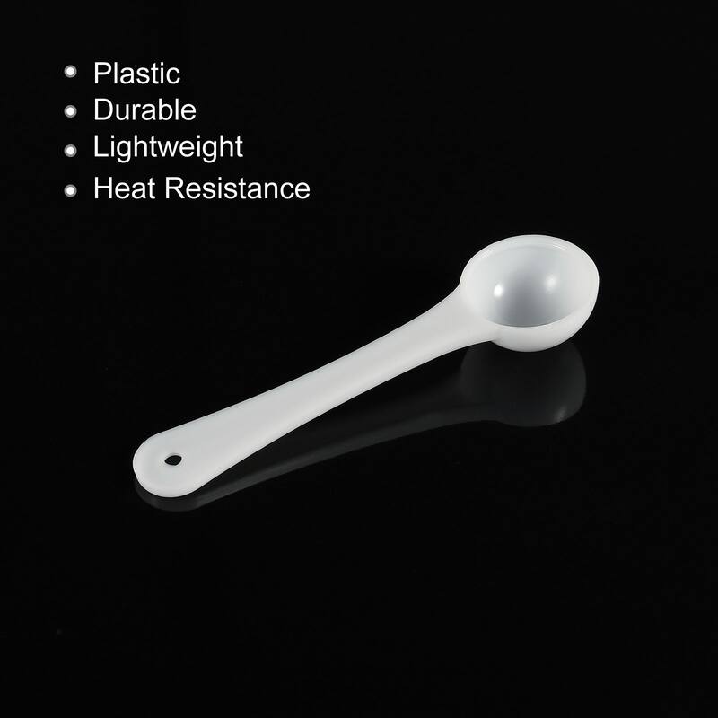 Micro Spoons 1 Gram Measuring Scoop Round Bottom w Hanging Hole 15Pcs - White