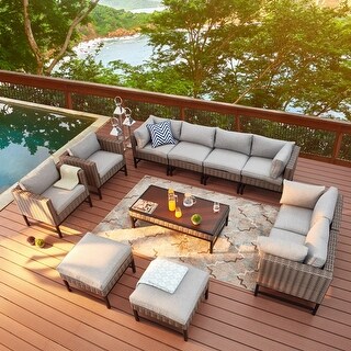 Patio Festival Right-Angle 11-Piece Outdoor Conversation Set