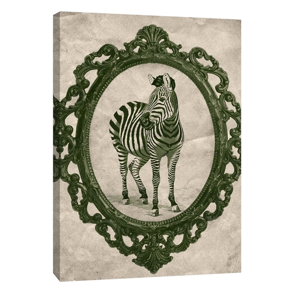 PTM Images 9-105917 PTM Canvas Collection 10" x 8" - "Framed Zebra in Evergreen" Giclee Zebras Art Print on Canvas