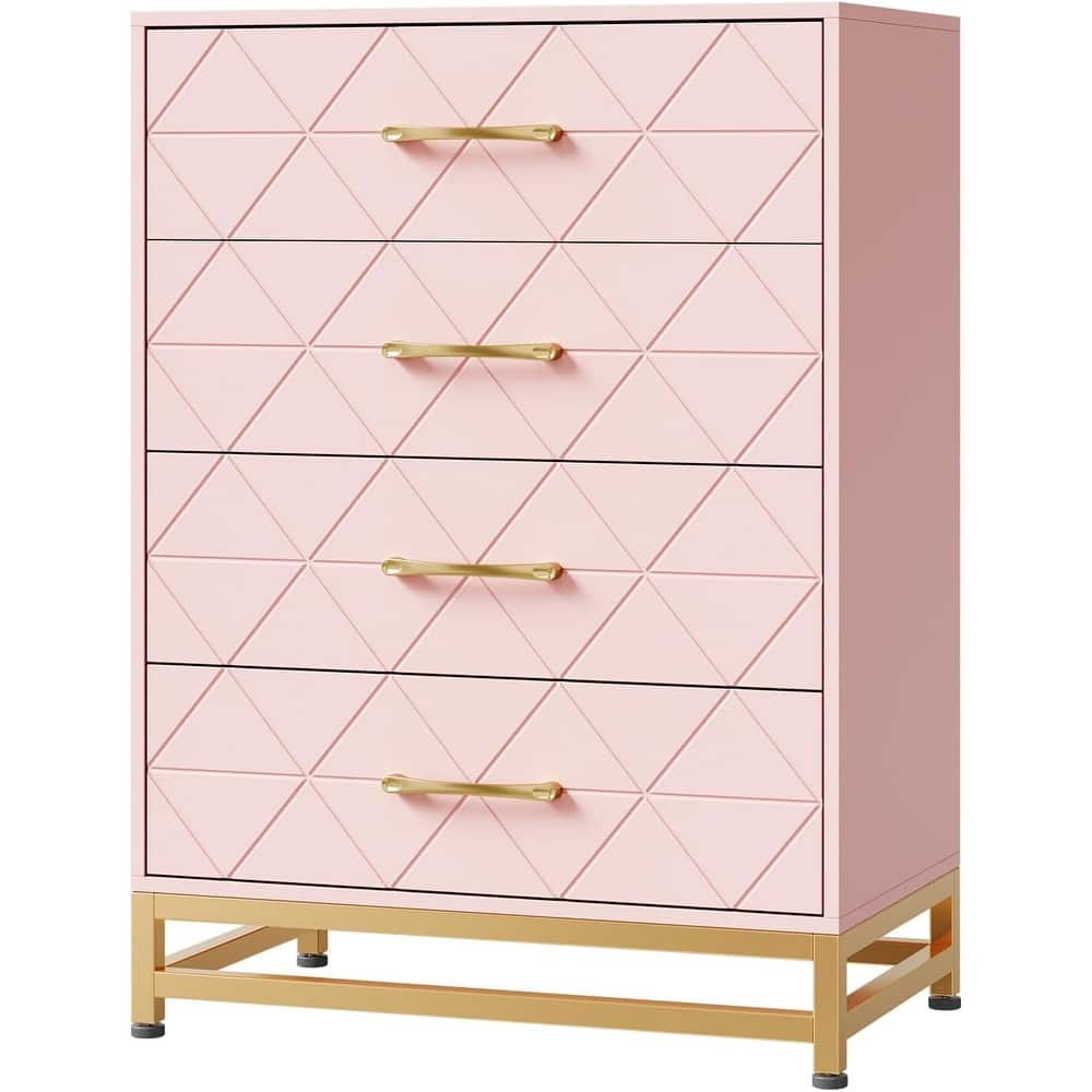 Chest of 4 Drawers Dresser with Metal Handle