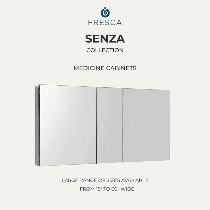 Fresca FMC8010-BE Senza 40" x 26" Frameless Double Door Medicine