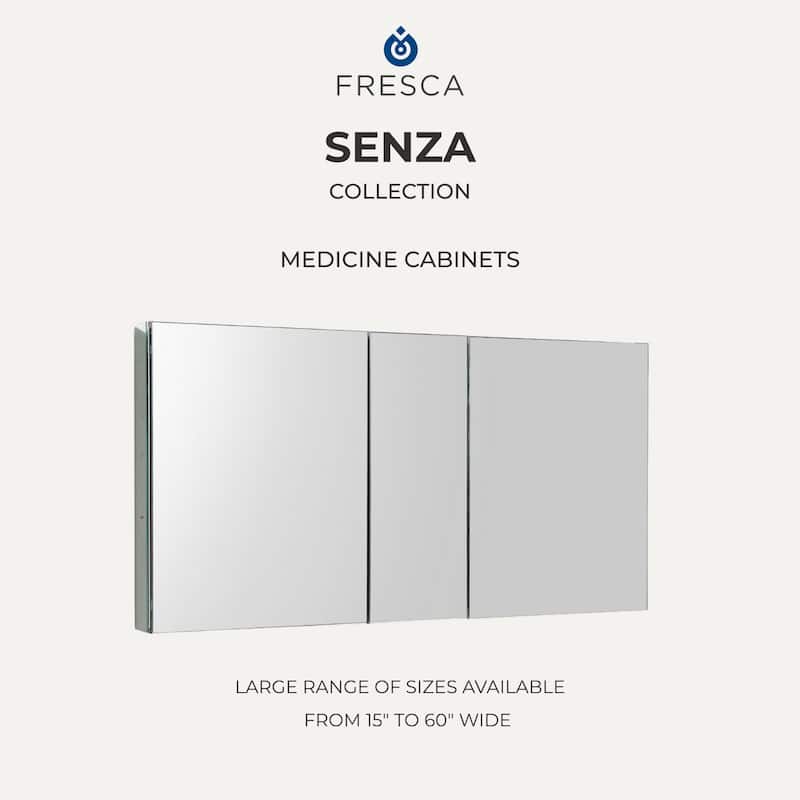 Fresca FMC8016-BE Senza 15" x 36" Frameless Single Door Medicine