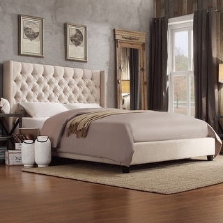 Naples Wingback Button Tufted Upholstered Bed by iNSPIRE Q Artisan