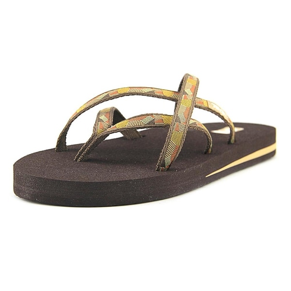 Teva Olowahu Women Open Toe Synthetic Brown Flip Flop Sandal