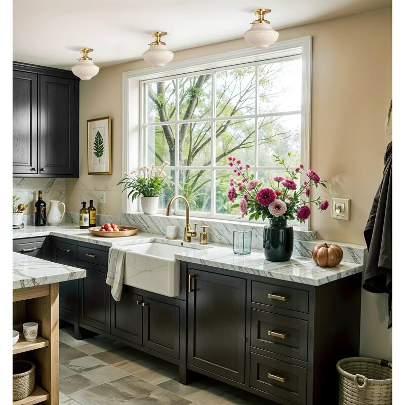 Everly Semi-Flush Mount - Gold
