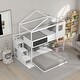 preview thumbnail 8 of 7, Twin over Full House Bunk Bed with Storage Staircase and Doodle Blackboard - Perfect for Kids' Bedroom