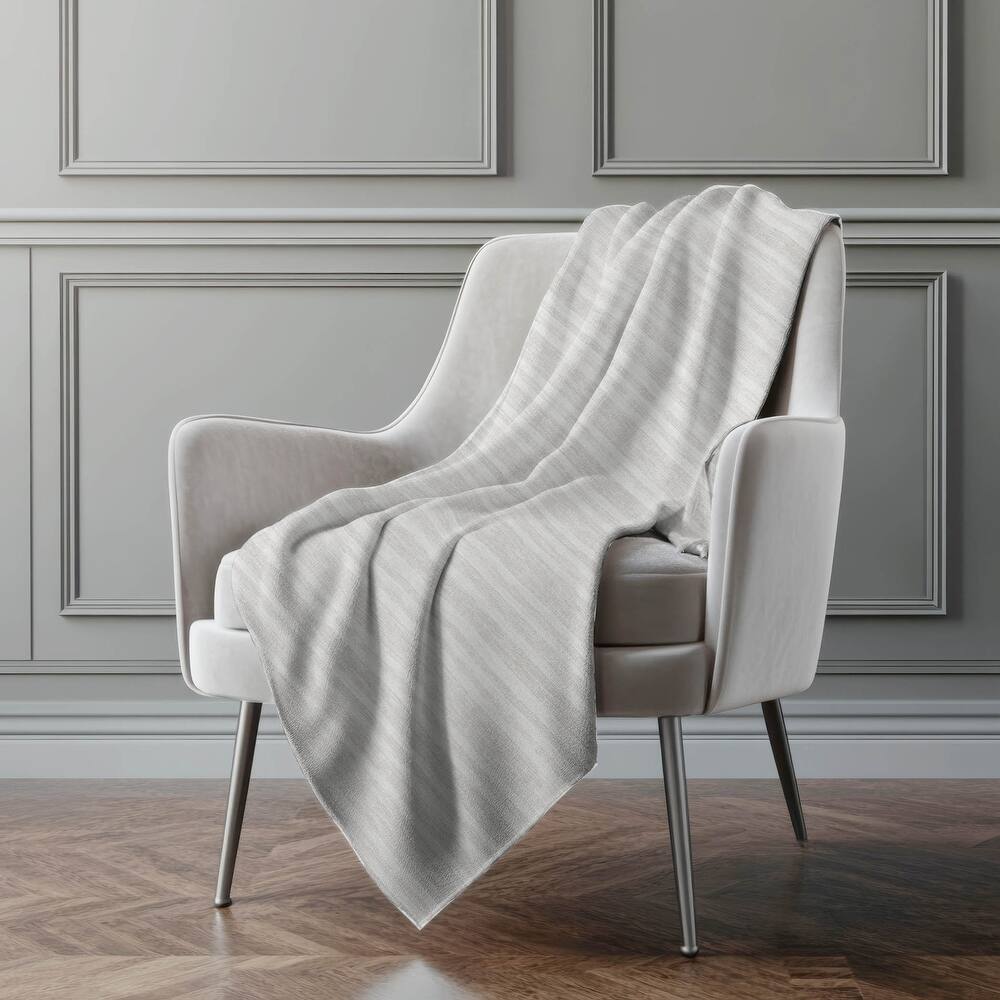 Premium Machine Washable Modern Stripe Sherpa Throw Blanket