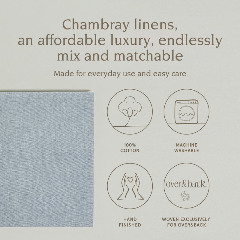 over&back 100% Cotton Woven Chambray Placemats - Set of 4