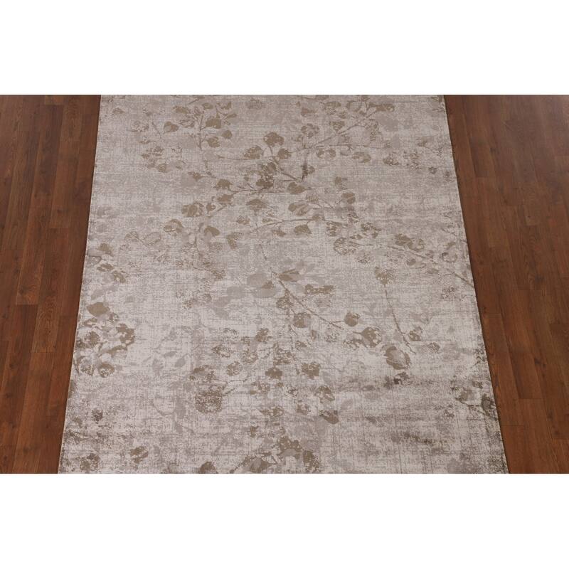 Beige Floral Art & Craft Turkish Area Rug Machine Made Carpet - 5'0" x 7'6"