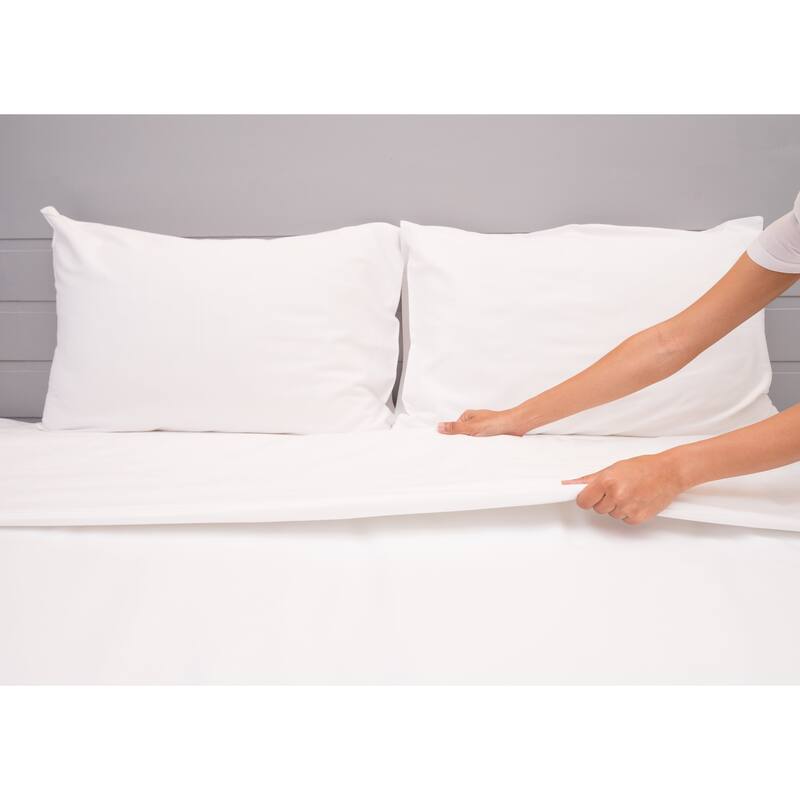 Cotton Tencel Sheet Set White - Soft & Breathable - 300 Thread Count