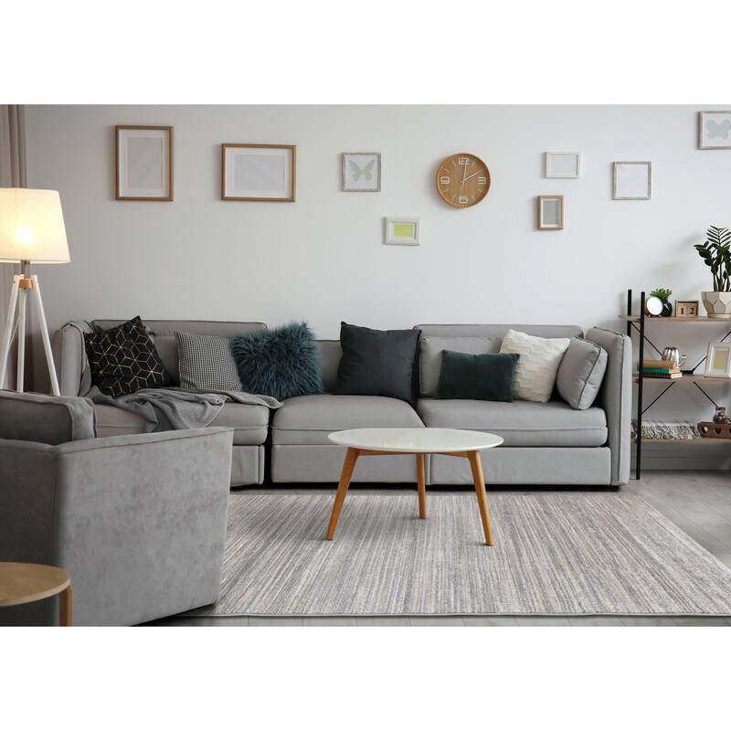 Dayton Collection - Grey/Cream/Beige Banded Rug