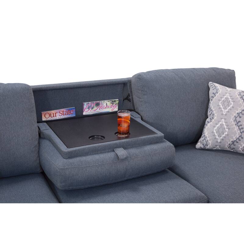 American Furniture Classics Eureka Sofa Chaise with Drop Down Table and USB