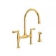 preview thumbnail 2 of 5, Rohl Perrin & Rowe Georgian Era Bridge Kitchen Faucet with Side Spray English Gold