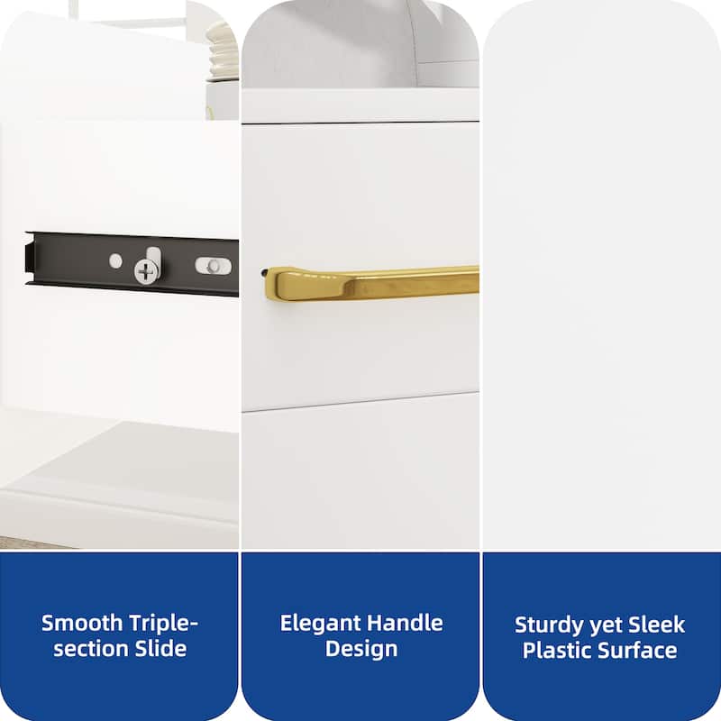 Vanity Desk Makeup Table Light Strip Mirror Dressing - 35.4"L x 15.7"W x 53.5"H